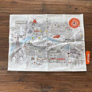 Le Creuset Paris France Tea Towel New NWT 100% Cotton Eiffel Tower **Small Spot